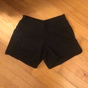 Black Lululemon athletic shorts